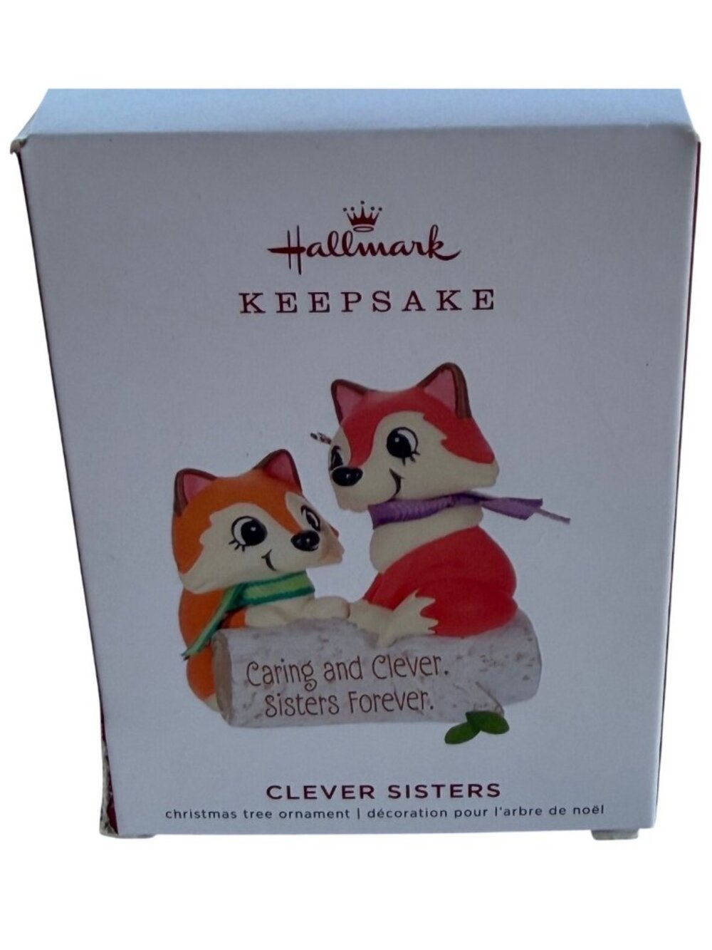 2019 Hallmark Artist-Crafted Foxes "Clever Sisters" Christmas Tree Ornament